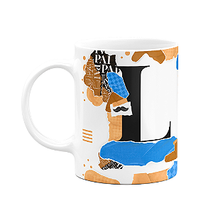 Caneca do Pai - Inicial do nome letra L - Bg-blue