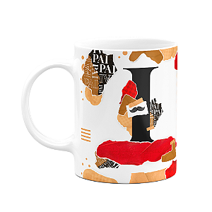 Caneca do Pai - Inicial do nome letra I - Bg-Red