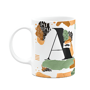 Caneca do Pai - Inicial do nome letra A - Bg-Green