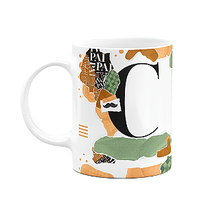 Caneca do Pai - Inicial do nome letra C - Bg-Green