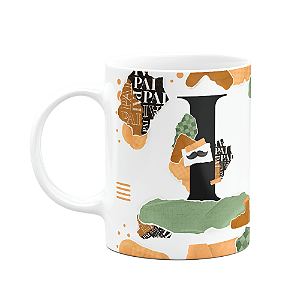 Caneca do Pai - Inicial do nome letra I - Bg-Green