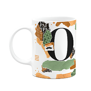 Caneca do Pai - Inicial do nome letra O - Bg-Green