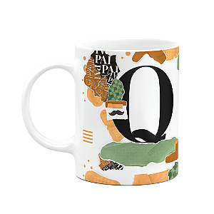 Caneca do Pai - Inicial do nome letra Q - Bg-Green