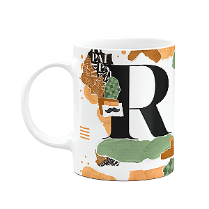 Caneca do Pai - Inicial do nome letra R - Bg-Green