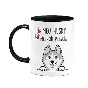 Caneca Dog - Meu Husky siberiano, melhor pessoa! B-black M3
