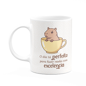 Caneca Divertida Capivaras - O dia tá perfeito