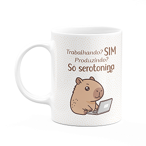 Caneca Divertida Capivaras - Trabalhando?