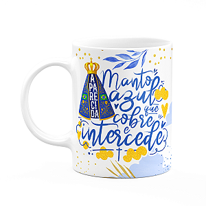 Caneca Religiosa N.S Aparecida - Manto azul