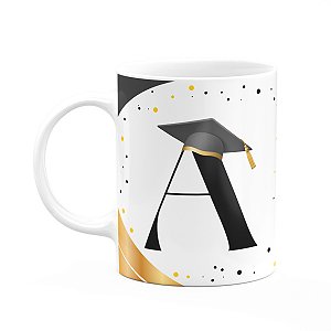 Caneca de Formatura - Inicial do nome letra A - 325ml