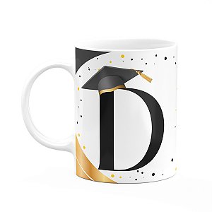 Caneca de Formatura - Inicial do nome letra D - 325ml