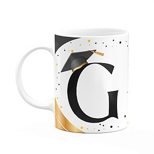 Caneca de Formatura - Inicial do nome letra G - 325ml