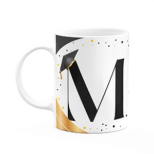 Caneca de Formatura - Inicial do nome letra M - 325ml