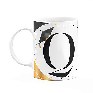 Caneca de Formatura - Inicial do nome letra Q - 325ml