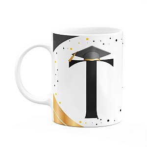 Caneca de Formatura - Inicial do nome letra T - 325ml