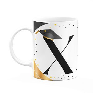 Caneca de Formatura - Inicial do nome letra X - 325ml