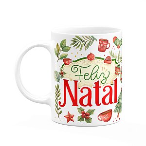 Caneca Natalina - Feliz Natal - 325ml - Branca