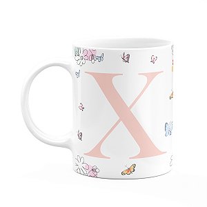 Caneca Especial Mulheres - Inicial do nome letra X