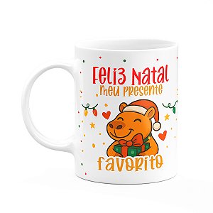 Caneca Natal e Capivaras - Feliz natal, meu melhor presente