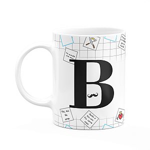 Caneca do Papai - Inicial do nome letra B - 325ml