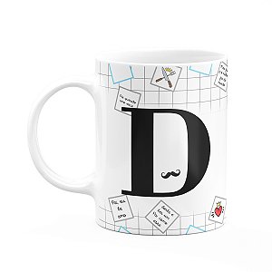 Caneca do Papai - Inicial do nome letra D - 325ml