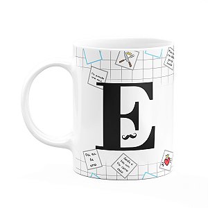 Caneca do Papai - Inicial do nome letra E - 325ml