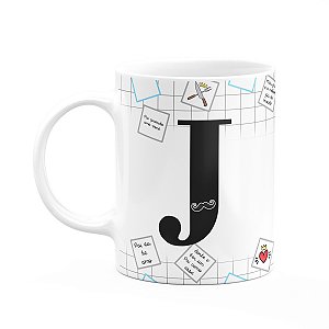 Caneca do Papai - Inicial do nome letra J - 325ml