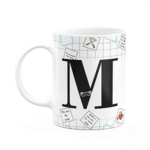 Caneca do Papai - Inicial do nome letra M - 325ml