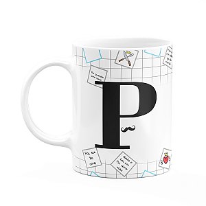 Caneca do Papai - Inicial do nome letra P - 325ml