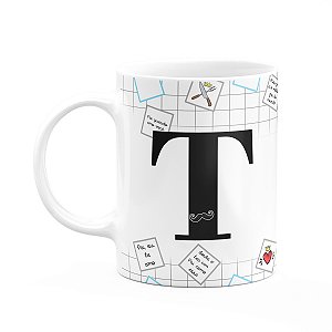 Caneca do Papai - Inicial do nome letra T - 325ml