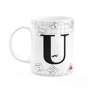 Caneca do Papai - Inicial do nome letra U - 325ml