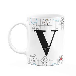Caneca do Papai - Inicial do nome letra V - 325ml