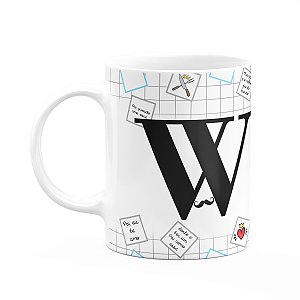 Caneca do Papai - Inicial do nome letra W - 325ml