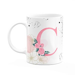 Caneca Motivação - com inicial do nome letra C - 325ml