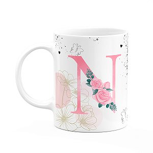 Caneca Motivação - com inicial do nome letra N - 325ml