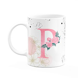 Caneca Motivação - com inicial do nome letra P - 325ml