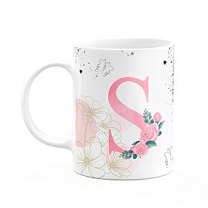 Caneca Motivação - com inicial do nome letra S - 325ml