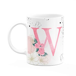 Caneca Motivação - com inicial do nome letra W - 325ml