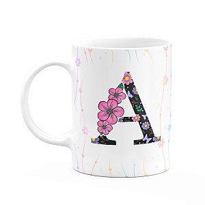 Caneca Today - com inicial do nome letra A - 325ml