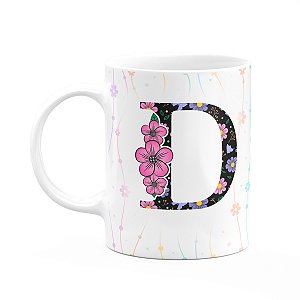 Caneca Today - com inicial do nome letra D - 325ml