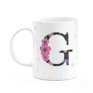 Caneca Today - com inicial do nome letra G - 325ml