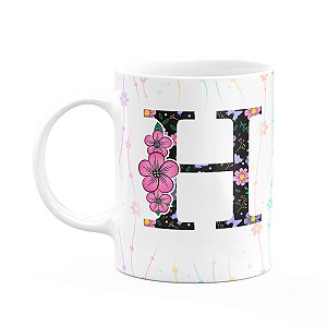Caneca Today - com inicial do nome letra H - 325ml