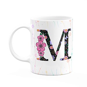 Caneca Today - com inicial do nome letra M - 325ml