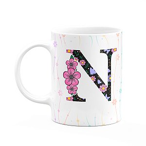 Caneca Today - com inicial do nome letra N - 325ml