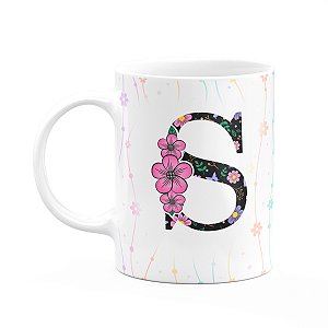 Caneca Today - com inicial do nome letra S - 325ml