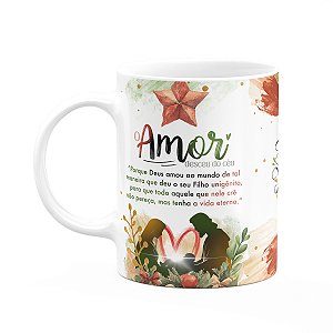 Caneca Natal abençoado - O amor desceu do céu