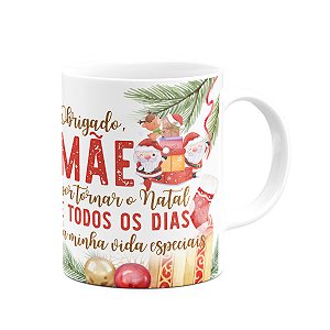 Caneca Natal Família - Feliz natal Mãe - 325ml