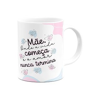 Caneca Mães - Onde a vida começa e o amor nunca termina