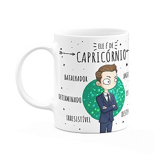 Caneca Signos Cartoon - Ele é de Capricórnio - 325ml