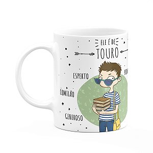 Caneca Signos Cartoon - Ele é de Touro - 325ml