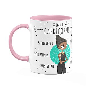 Caneca Signos Cartoon - Ela é de Capricórnio - B-pink - M2